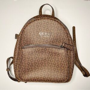GUESS Tan Monogram Backpack